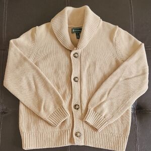 Kids Brooks Brothers Shawl Collar Button-Front Sweater - Cream Size 10Y